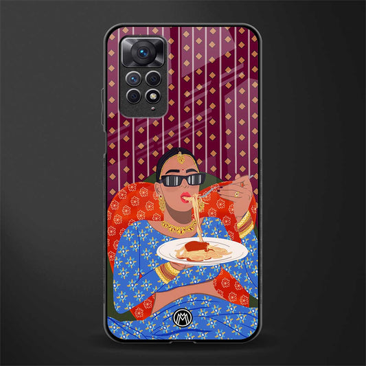 foodie queen back phone cover | glass case for redmi note 11 pro plus 4g/5g