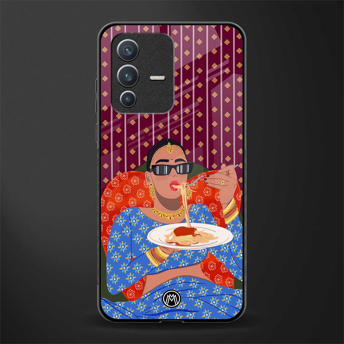 foodie queen glass case for vivo v23 5g image