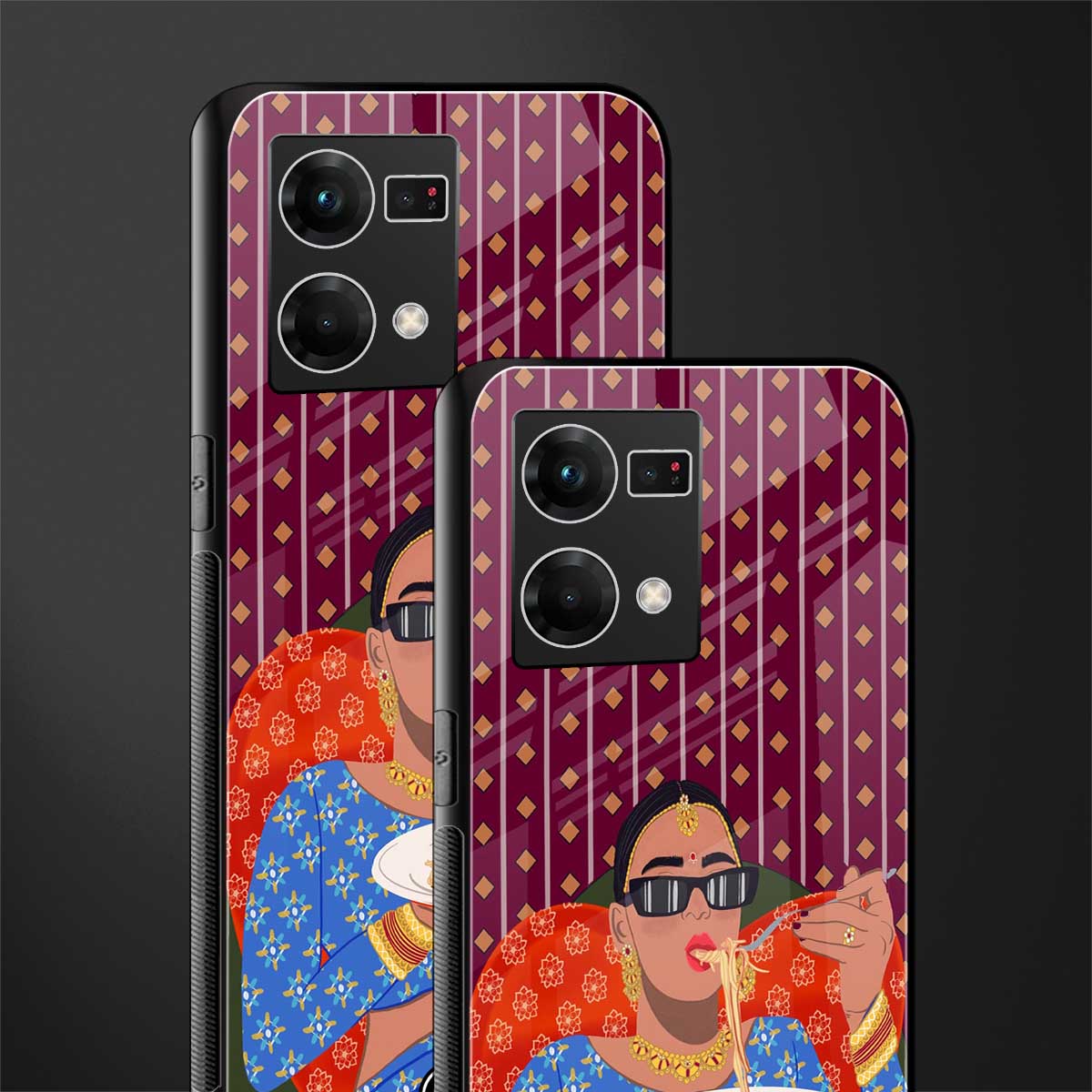 foodie queen back phone cover | glass case for oppo f21 pro 4g