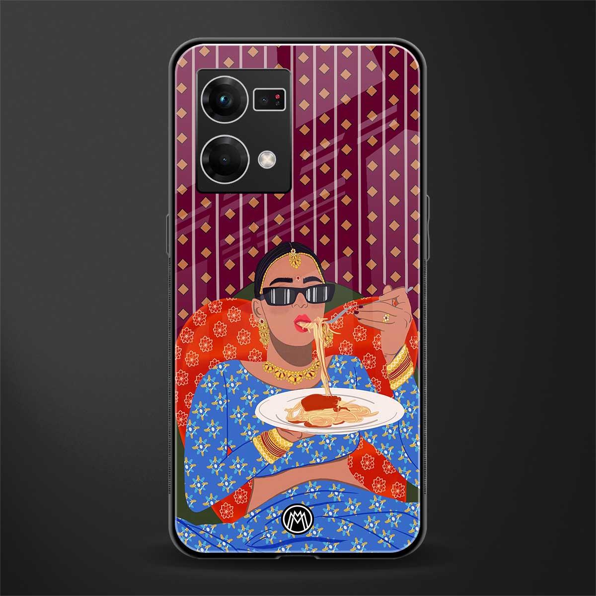 foodie queen back phone cover | glass case for oppo f21 pro 4g