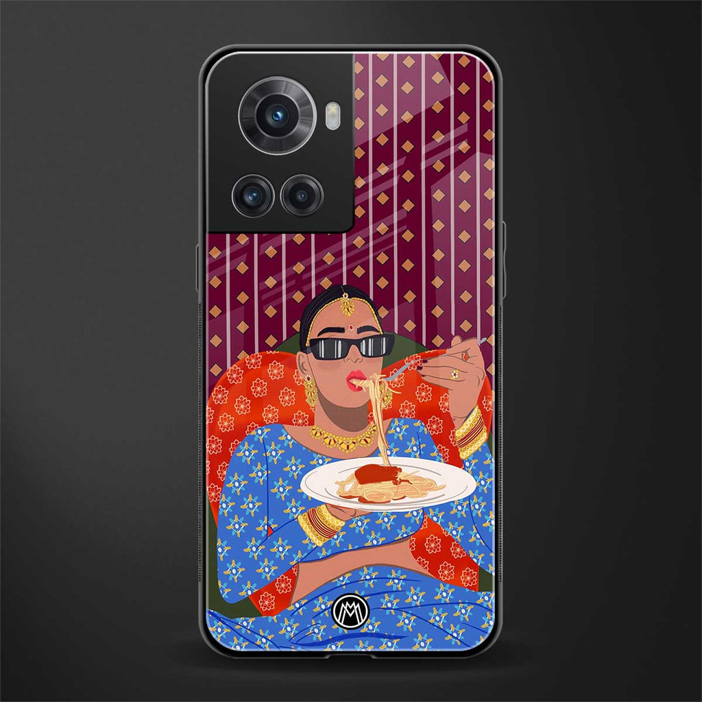 foodie queen back phone cover | glass case for oneplus 10r 5g