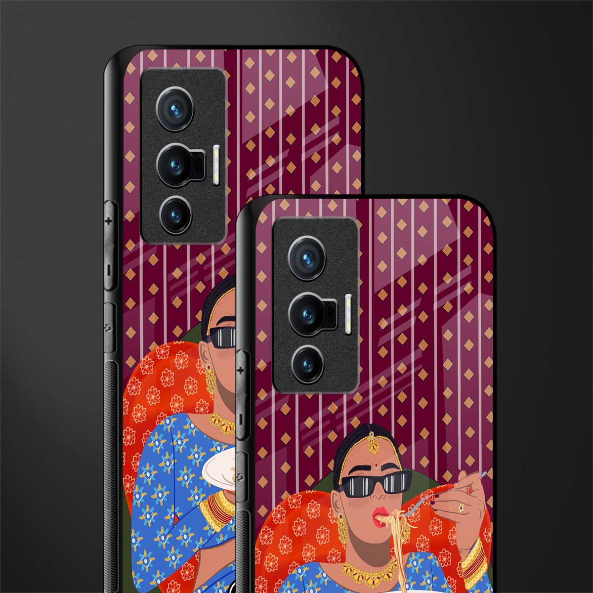 foodie queen glass case for vivo x70 image-2