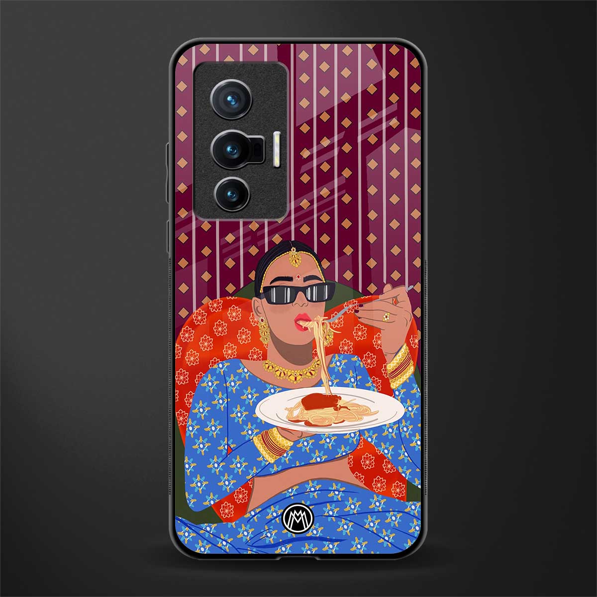 foodie queen glass case for vivo x70 image