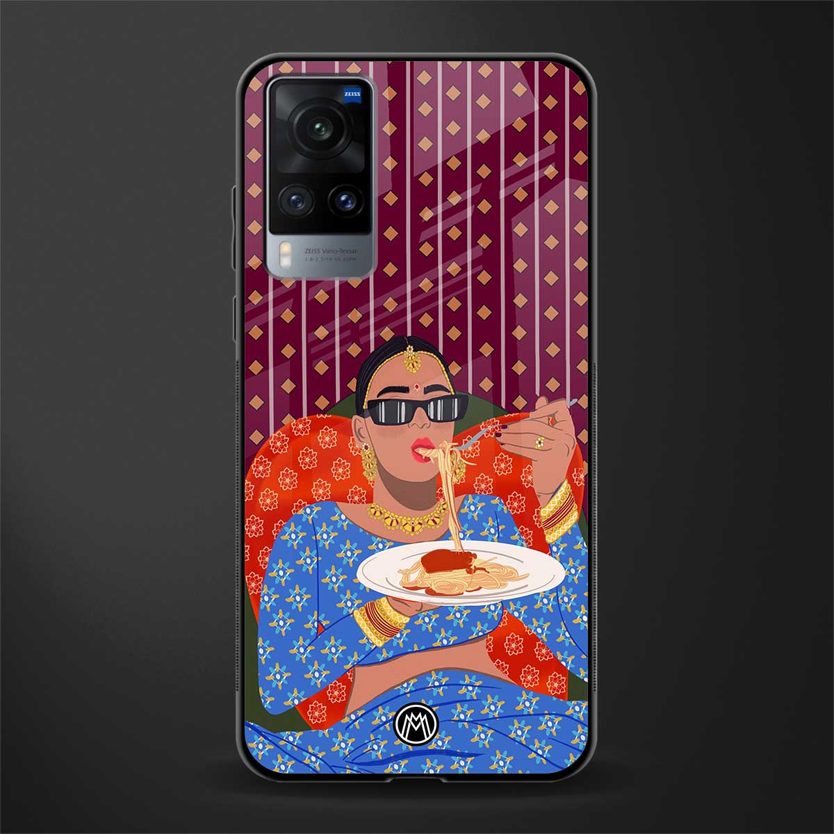 foodie queen glass case for vivo x60 image