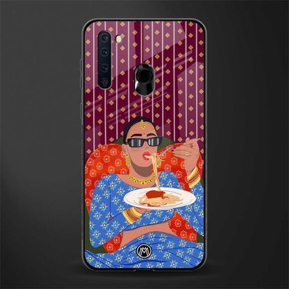 foodie queen glass case for samsung a21 image