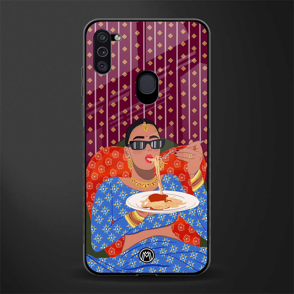 foodie queen glass case for samsung galaxy m11 image