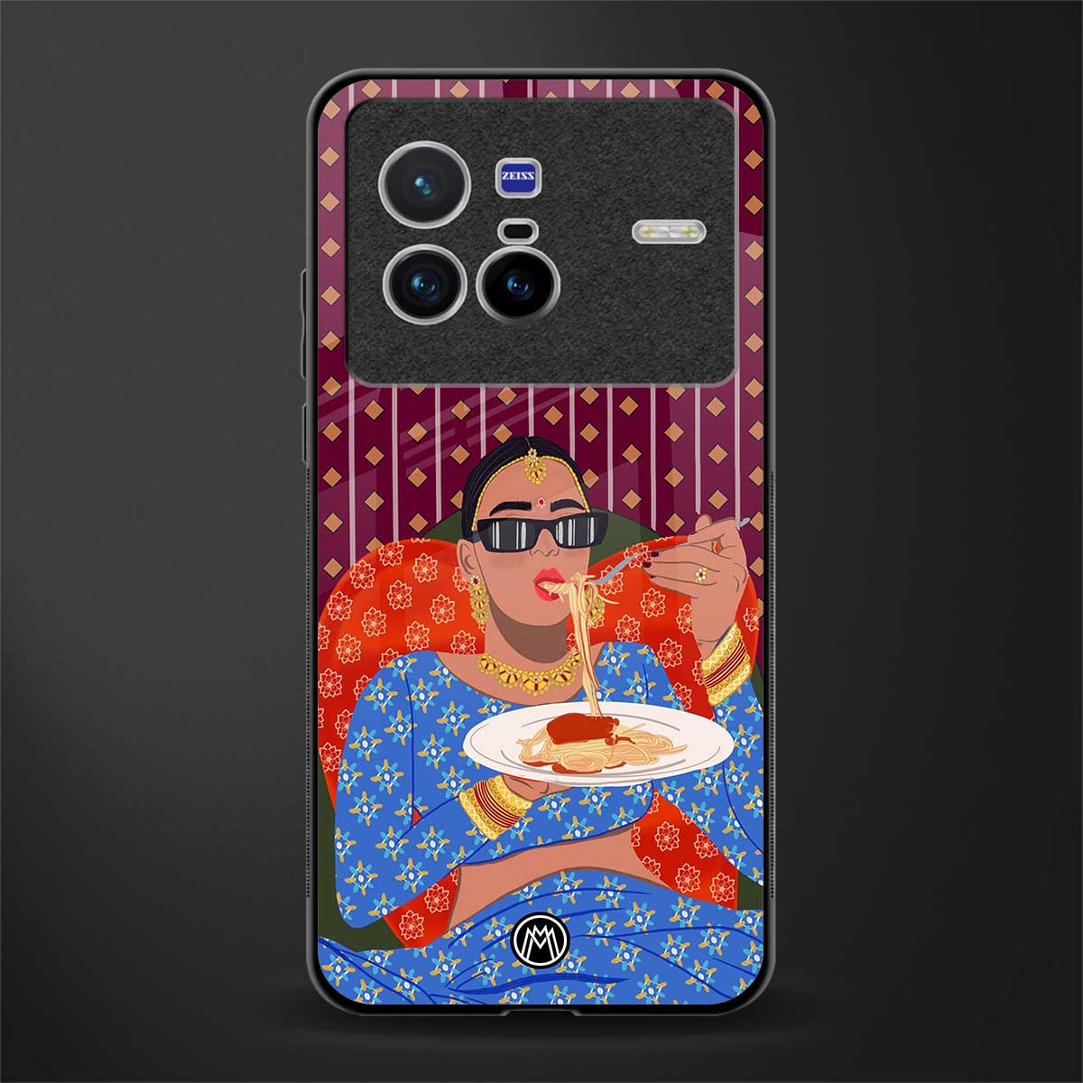 foodie queen glass case for vivo x80 image
