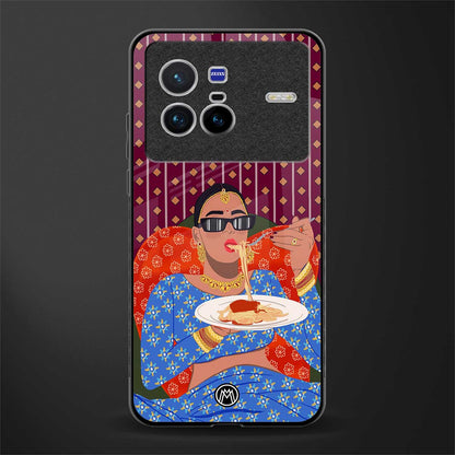 foodie queen glass case for vivo x80 image