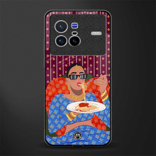 foodie queen glass case for vivo x80 image