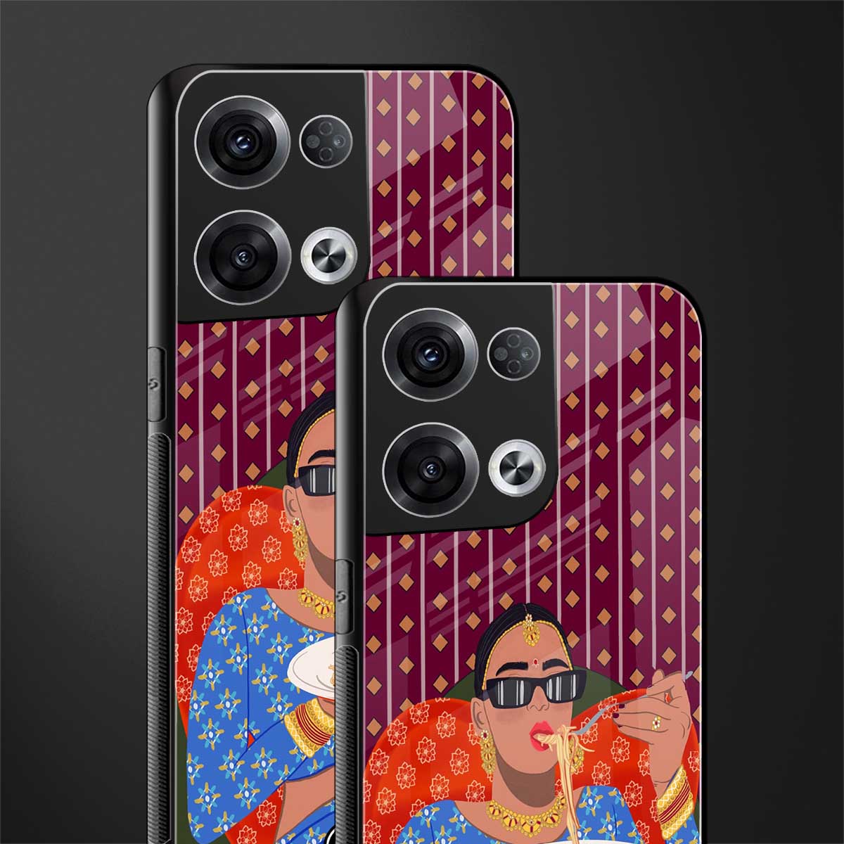 foodie queen back phone cover | glass case for oppo reno 8