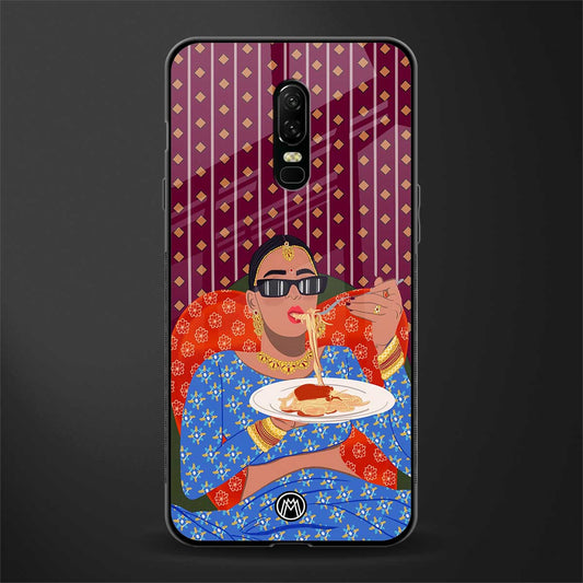 foodie queen glass case for oneplus 6 image