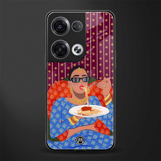 foodie queen back phone cover | glass case for oppo reno 8 pro