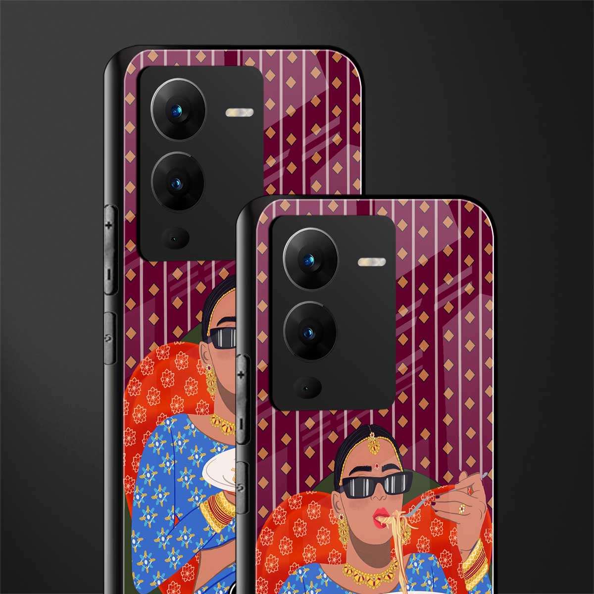foodie queen back phone cover | glass case for vivo v25 pro 5g
