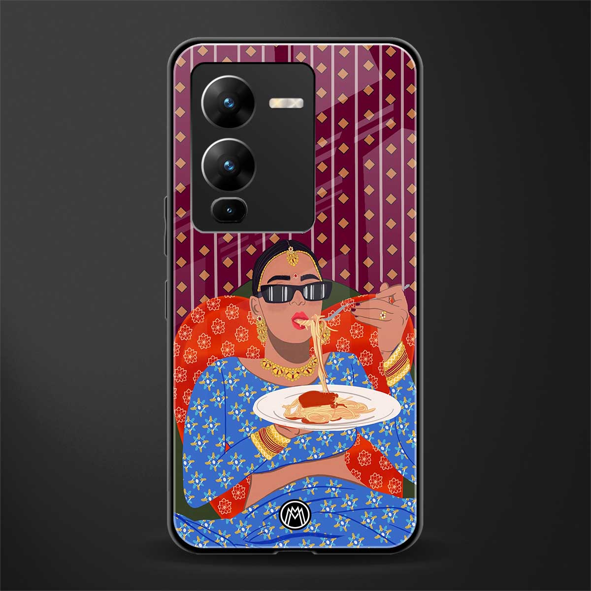 foodie queen back phone cover | glass case for vivo v25 pro 5g
