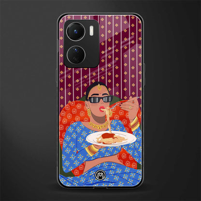 foodie queen back phone cover | glass case for vivo y16
