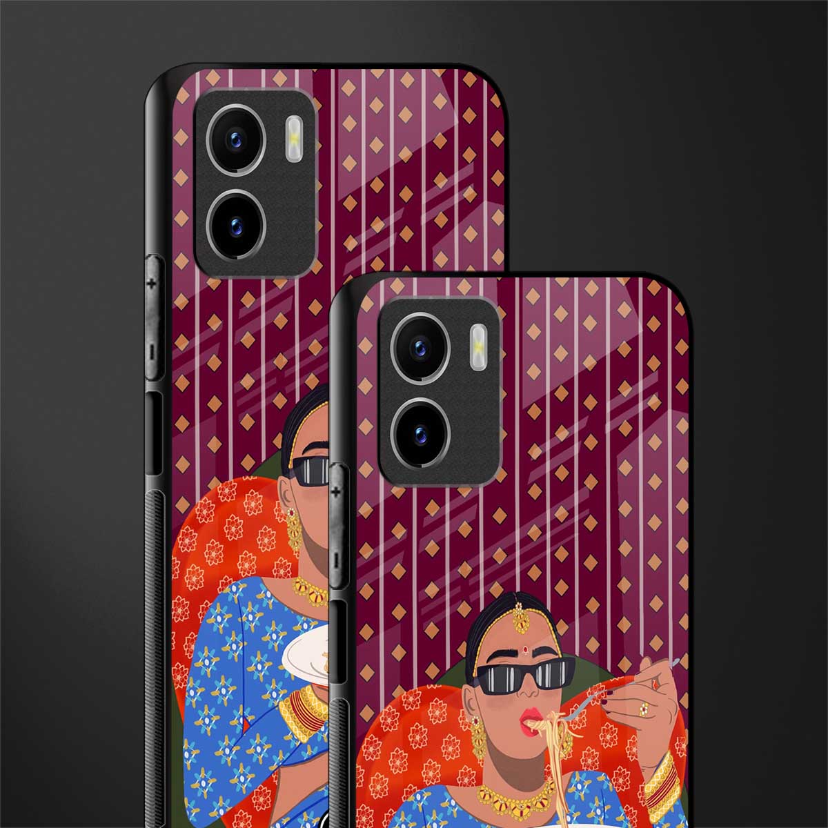 foodie queen back phone cover | glass case for vivo y72