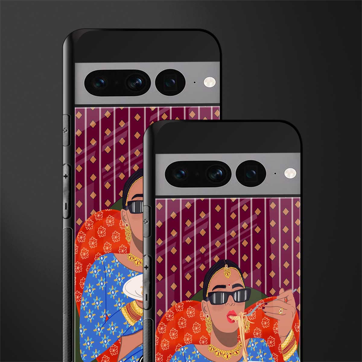 foodie queen back phone cover | glass case for google pixel 7 pro