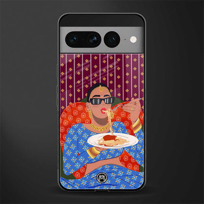 foodie queen back phone cover | glass case for google pixel 7 pro