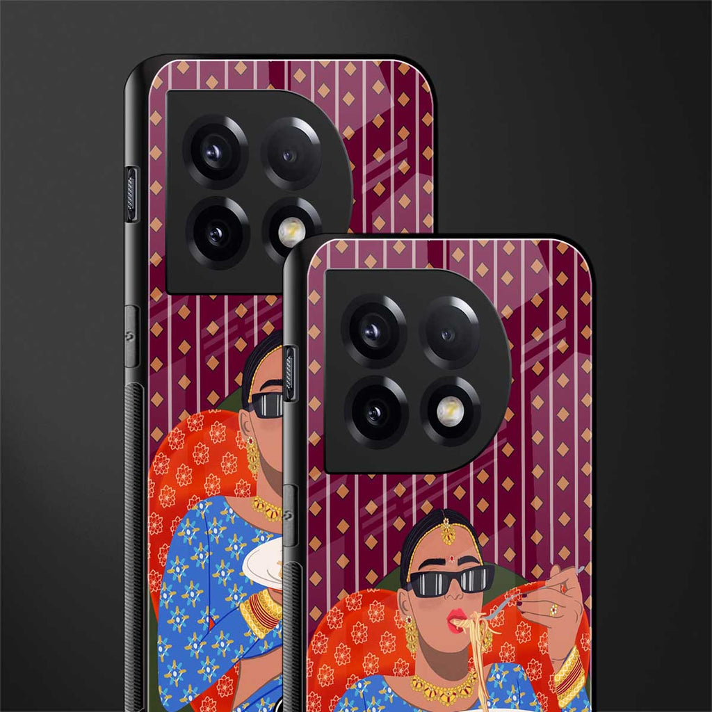 foodie queen back phone cover | glass case for oneplus 11