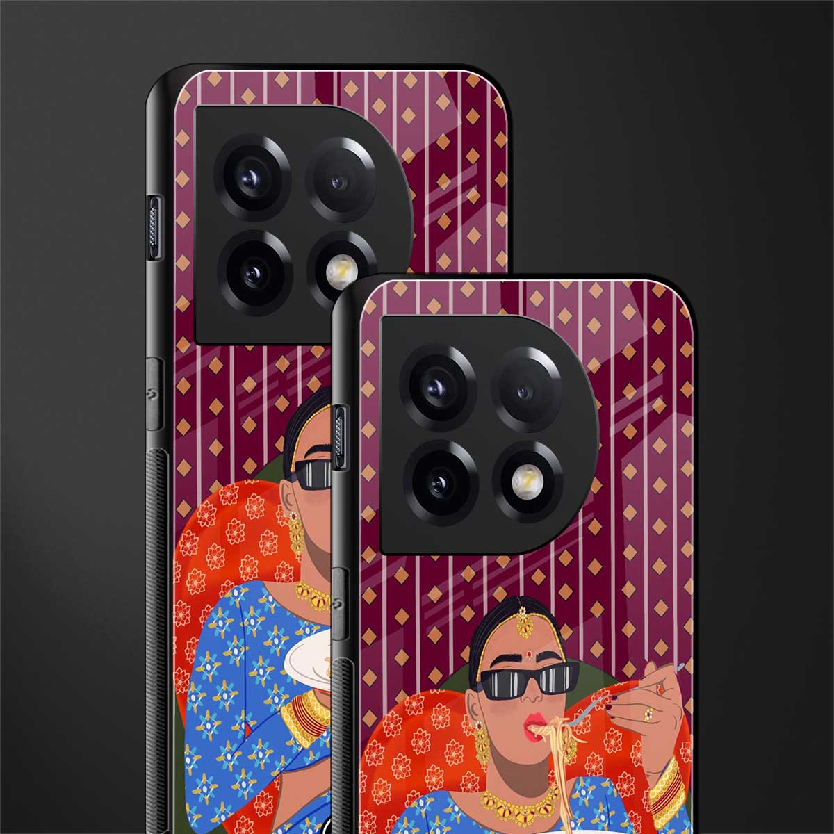 foodie queen back phone cover | glass case for oneplus 11