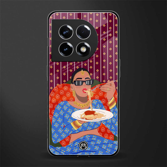 foodie queen back phone cover | glass case for oneplus 11