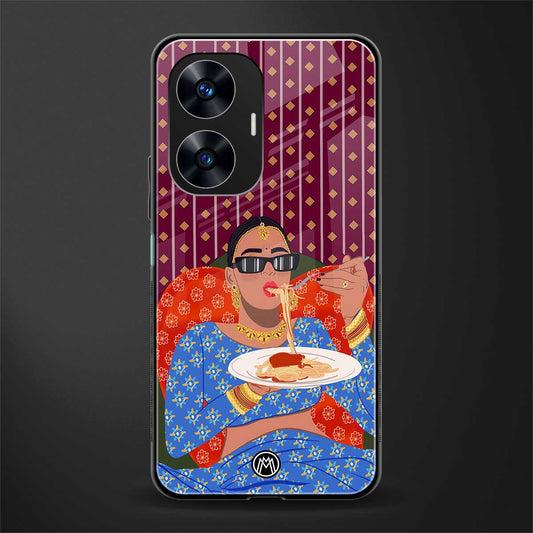 foodie queen back phone cover | glass case for realme c55