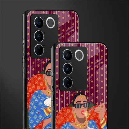 foodie queen back phone cover | glass case for vivo v27 pro 5g