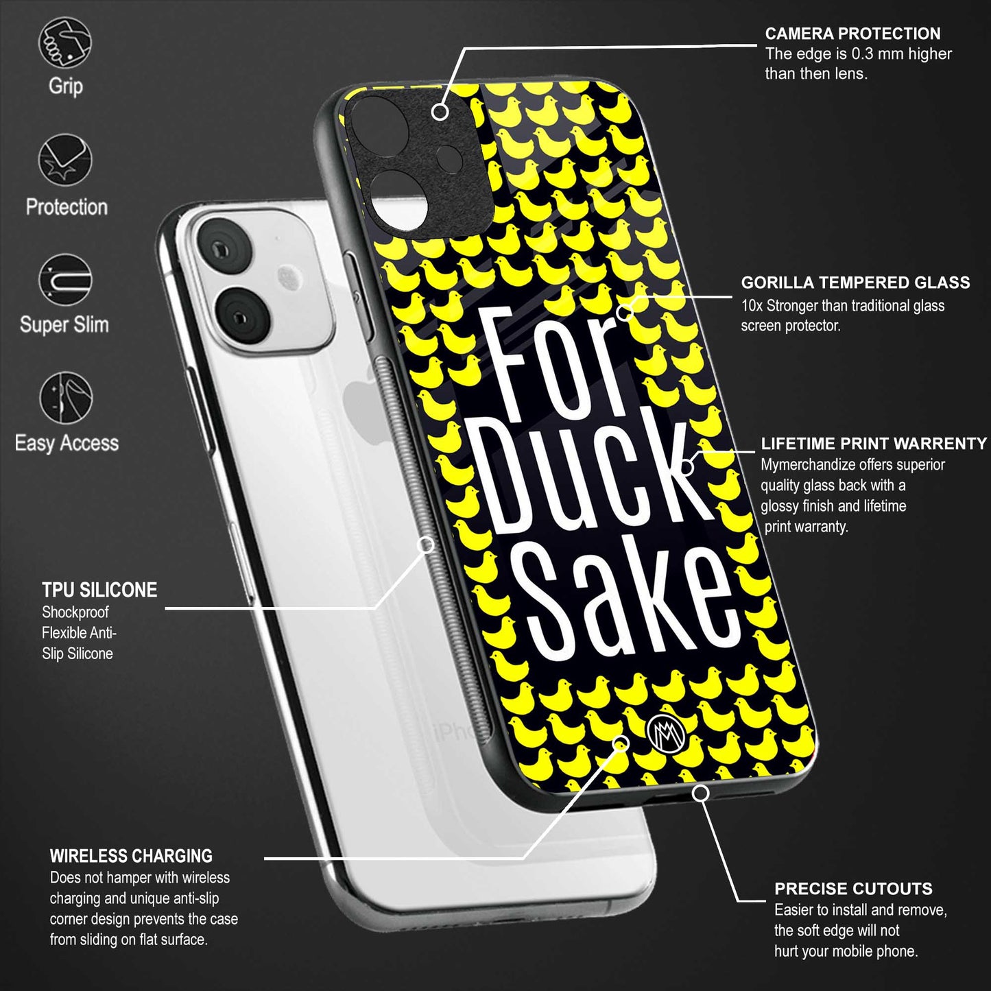 for duck sake back phone cover | glass case for vivo y16