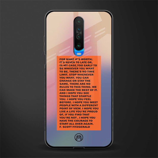 for what it's worth glass case for poco x2 image