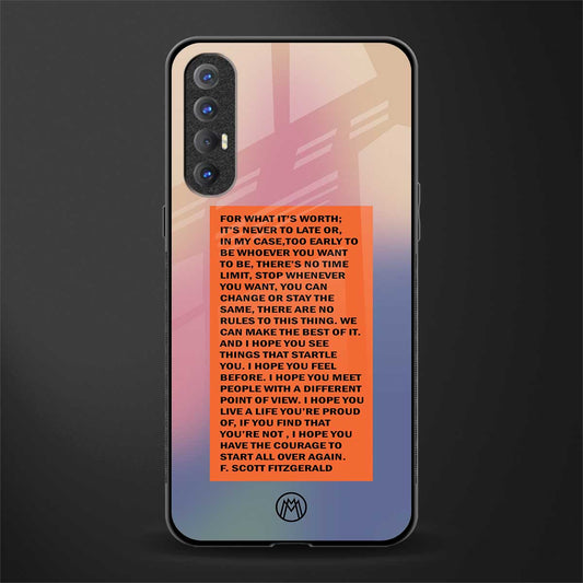 for what it's worth glass case for oppo reno 3 pro image