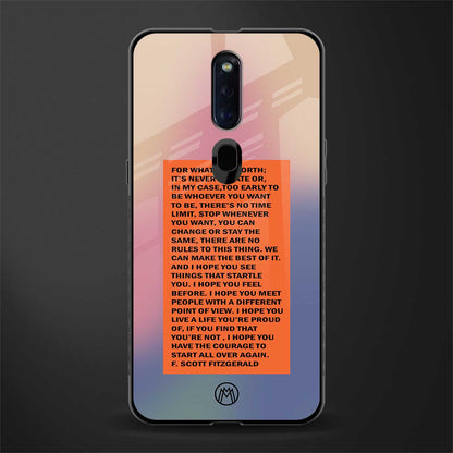 for what it's worth glass case for oppo f11 pro image