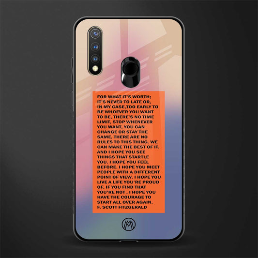 for what it's worth glass case for vivo u20 image