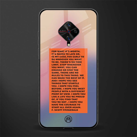 for what it's worth glass case for vivo s1 pro image