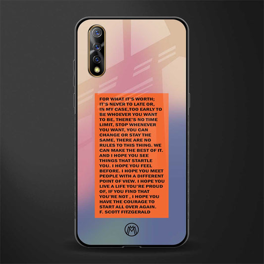 for what it's worth glass case for vivo z1x image