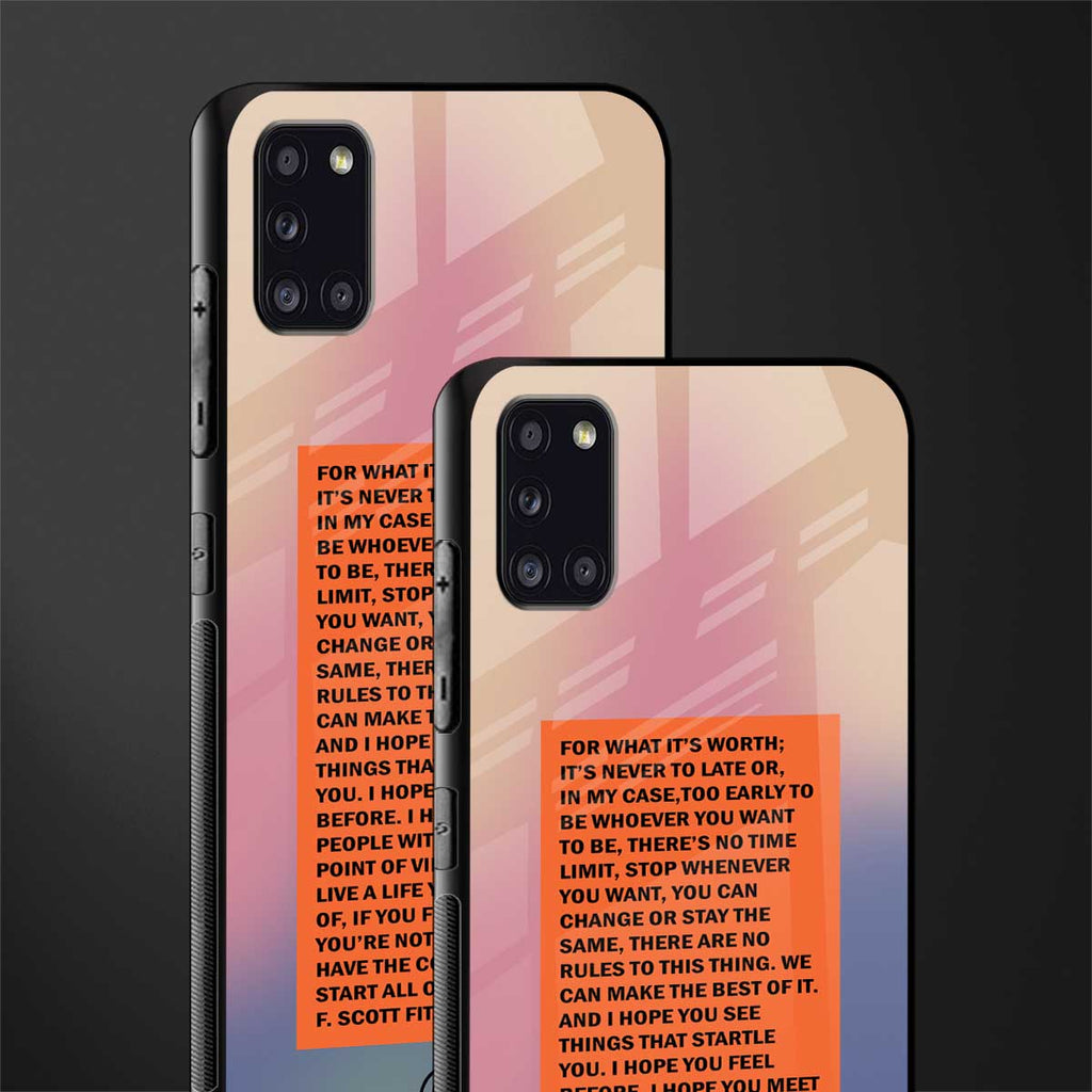 for what it's worth glass case for samsung galaxy a31 image-2
