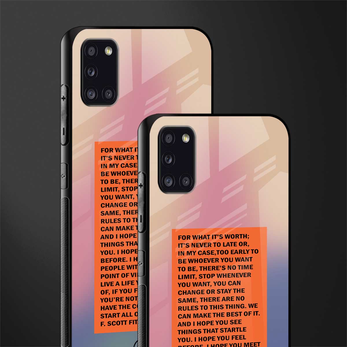 for what it's worth glass case for samsung galaxy a31 image-2