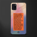 for what it's worth glass case for samsung galaxy a31 image