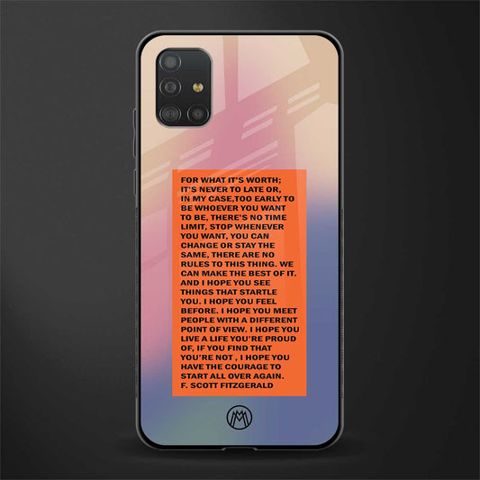 for what it's worth glass case for samsung galaxy a51 image