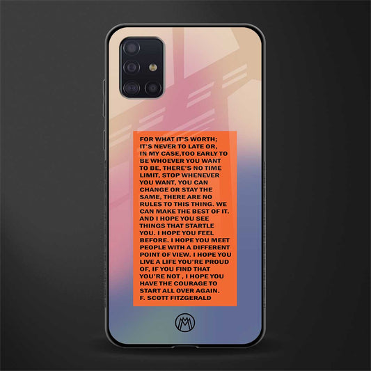 for what it's worth glass case for samsung galaxy a71 image