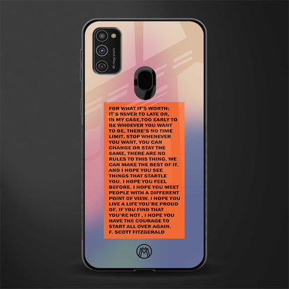for what it's worth glass case for samsung galaxy m21 image