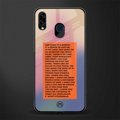 for what it's worth glass case for samsung galaxy a20 image