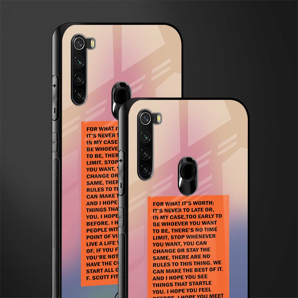 for what it's worth glass case for redmi note 8 image-2