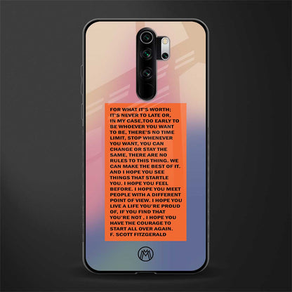 for what it's worth glass case for redmi note 8 pro image