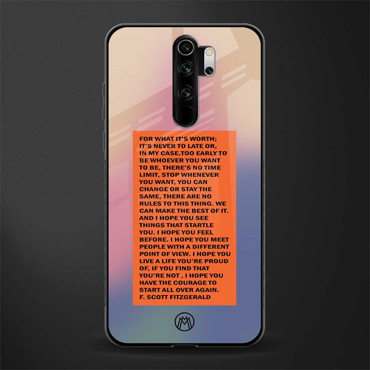 for what it's worth glass case for redmi note 8 pro image