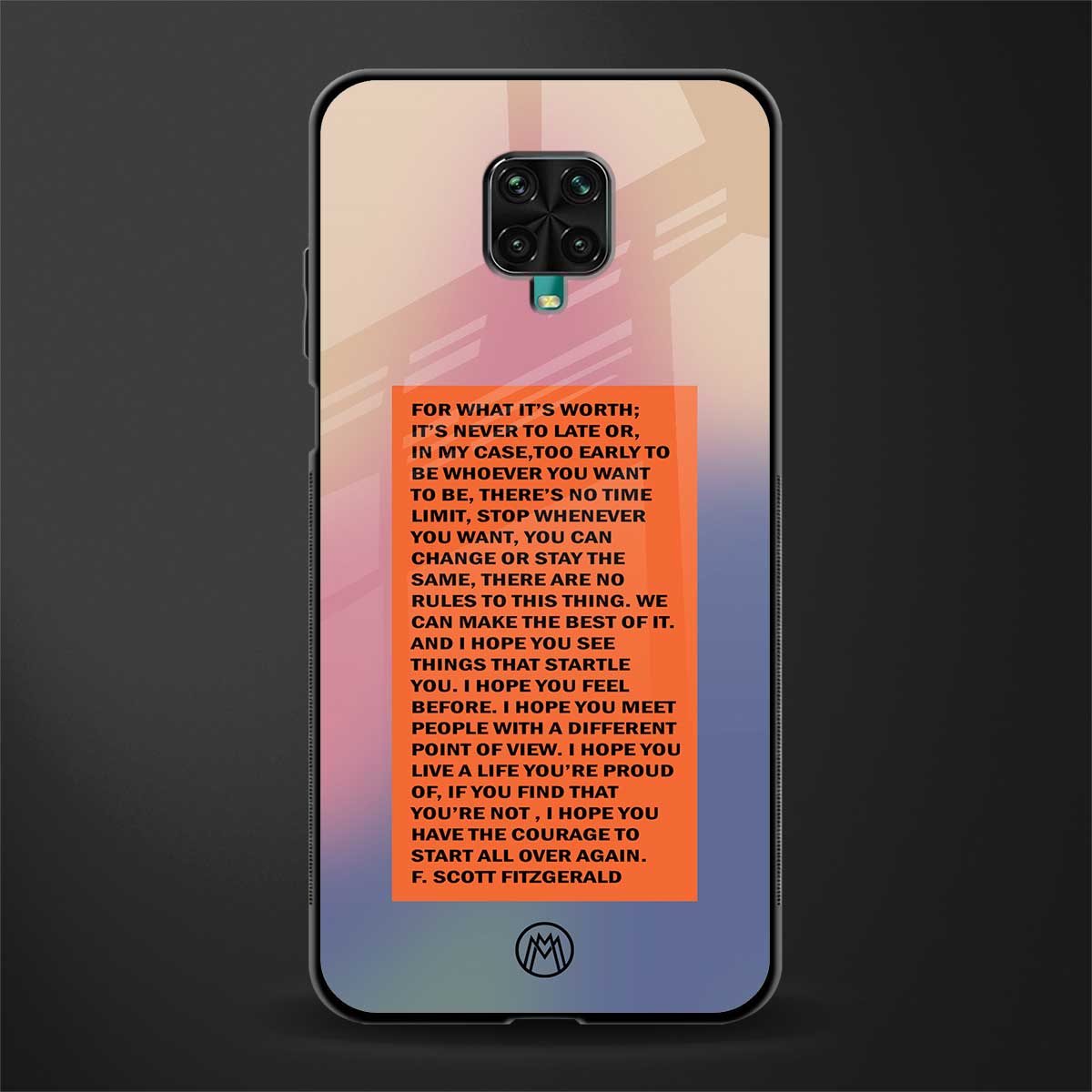 for what it's worth glass case for redmi note 9 pro image