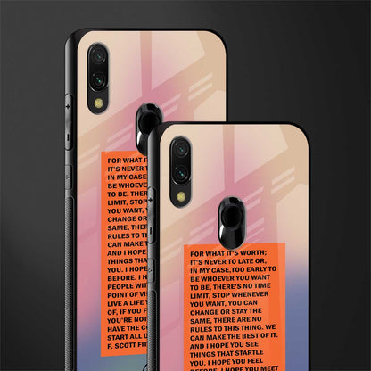for what it's worth glass case for redmi note 7 pro image-2
