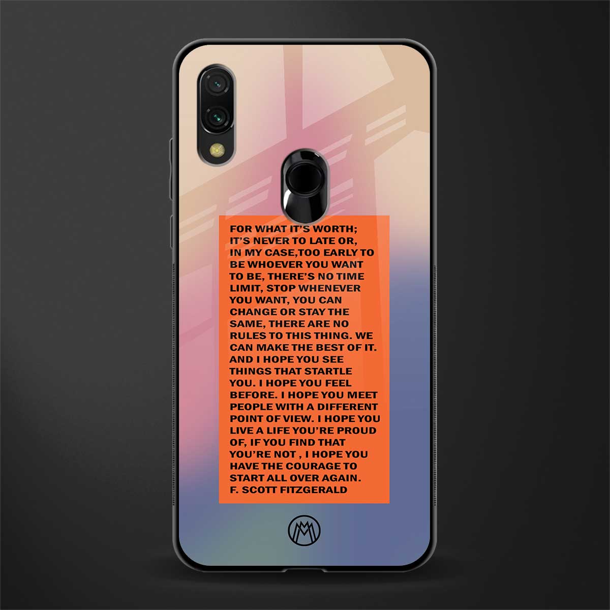 for what it's worth glass case for redmi y3 image