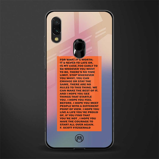 for what it's worth glass case for redmi note 7 pro image