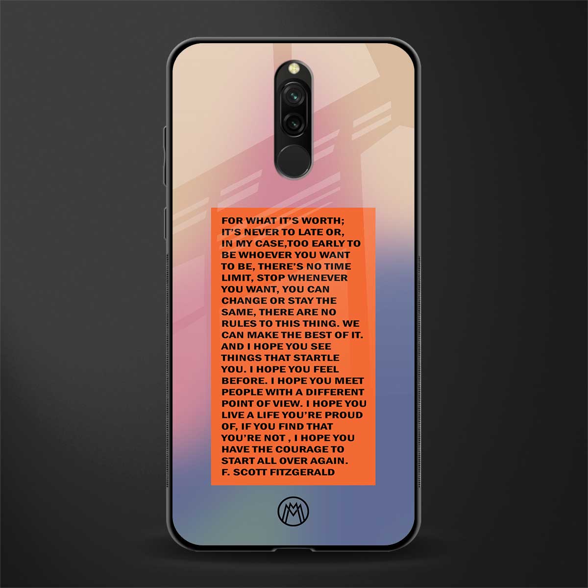 for what it's worth glass case for redmi 8 image