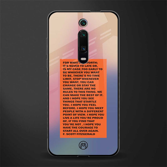 for what it's worth glass case for redmi k20 image